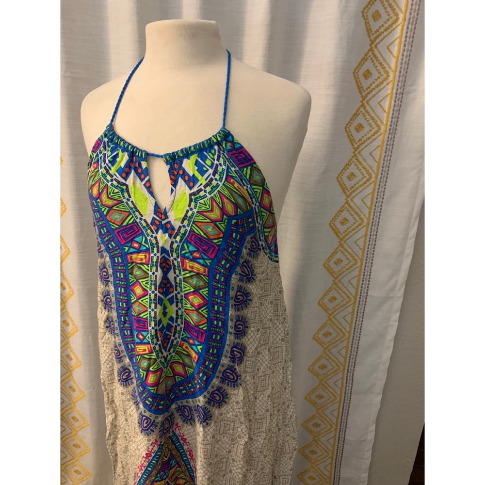 Multi Colored Patterned Maxi Dress - image 1
